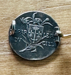 Joan of Arc Silver Pin or Brooch, French 1800s Antique Jewellery