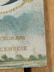 Embossed French Antique Postcard, Golden Carriage Filled with Pansies, Driven by Swallows // Printed in Prussia 1900s