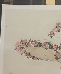 French Antique Postcard, Glamorous Lady Flying a Plane Decorated with Flowers // Vintage Paper Ephemera, Franked 1909