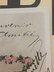 French Antique Postcard, Glamorous Lady Flying a Plane Decorated with Flowers // Vintage Paper Ephemera, Franked 1909