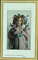 Antique British Postcard, Real Photo from the Raphael Tuck Series Kings and Queens //Embellished with Gold Gilt Border, Poet Robert Harrick