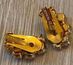 Eisenberg Ice Glass Earrings, Clip Ons, 1950s Vintage Jewelry