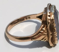 NOW SOLD Aquamarine Ring 14K Gold, Edwardian Vintage Fine Jewelry
