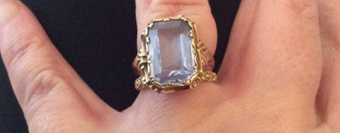 NOW SOLD Aquamarine Ring 14K Gold, Edwardian Vintage Fine Jewelry