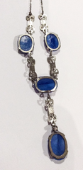 NOW SOLD Blue Glass Art Deco Necklace Vintage Jewelry SALE