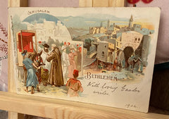 NOW SOLD Easter Postcard Antique 1904, Religious Jerusalem Bethlehem French