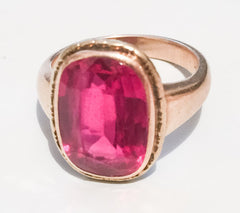 NOW SOLD Edwardian Pink Red Ruby 14K Gold Ring Vintage Fine Jewelry