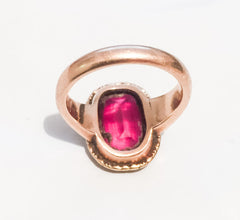 NOW SOLD Edwardian Pink Red Ruby 14K Gold Ring Vintage Fine Jewelry