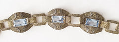 Art Deco Aquamarine Bracelet, Fahrner, Vermeil, Sterling Silver, Vintage Fine Jewelry