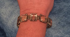 NOW SOLD Art Deco Bracelet, Smokey Topaz, Sterling Silver, 1920s Vintage Jewelry SUMMER SALE