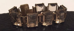NOW SOLD Art Deco Bracelet, Smokey Topaz, Sterling Silver, 1920s Vintage Jewelry SUMMER SALE