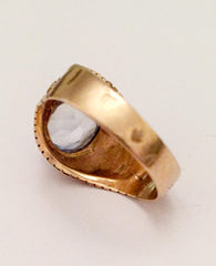 NOW SOLD Aquamarine Ring 18K Gold, European Gold, Etruscan, Byzantine, Victorian
