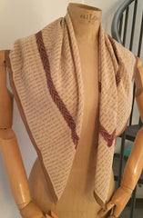 NOW SOLD Chanel Scarf, Silk, Brown with Cream, Made in Italy