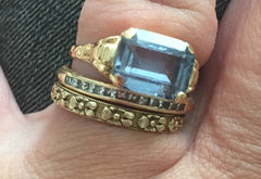 NOW SOLD Aquamarine Ring 18K Gold, German Art Deco, Vintage