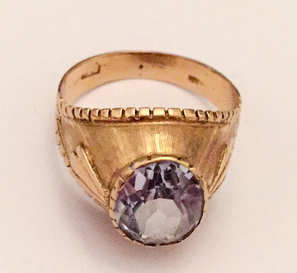 NOW SOLD Aquamarine Ring 18K Gold, European Gold, Etruscan, Byzantine, Victorian