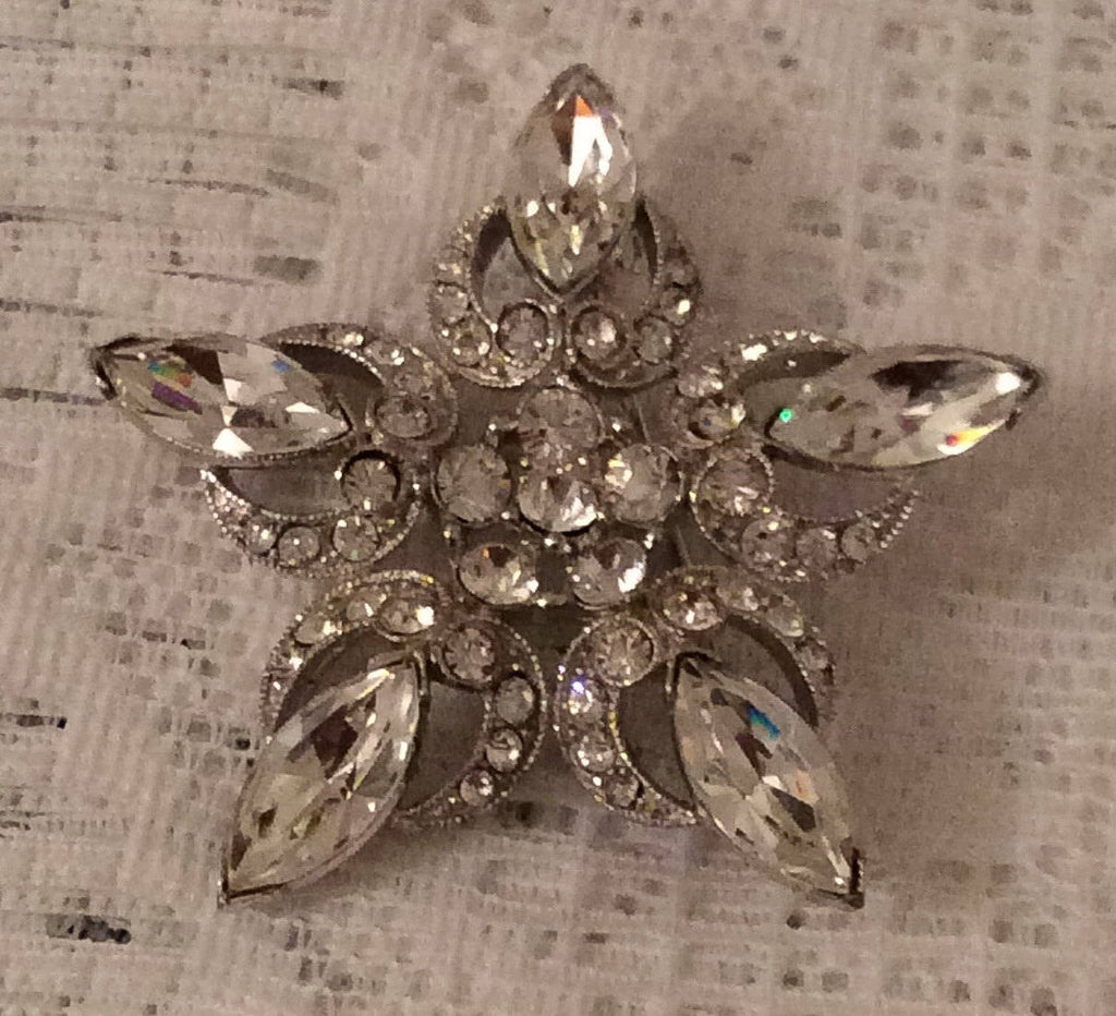 NOW SOLD Bogoff Glass Brooch, 1950s Retro Vintage Jewelry