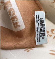 NOW SOLD Brown and White Silk Scarf, Vintage Designer Jaeger, Coffee Colour, Floral Vintage Fabric
