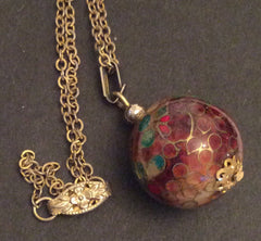 NOW SOLD Art Deco Cloisonne Pendant Necklace, Enamel Vintage Jewelry