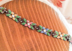 Bernard Instone Art Nouveau Enamel Bracelet Arts & Crafts Movement Vintage Jewelry