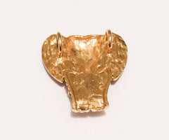 Elephant Pin Brooch, Enamel, Rhinestone, 1960s Vintage Jewelry