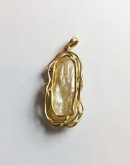NOW SOLD Pearl Pendant,14K Gold, Japanese Freshwater