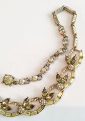 NOW SOLD Bogoff Rhinestone Necklace, 1940s Art Deco Vintage Jewelry