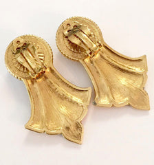 NOW SOLD Baroque Pearl Earrings, Ben Amun Designer, Gold Tone Vintage Jewelry, Givenchy Style