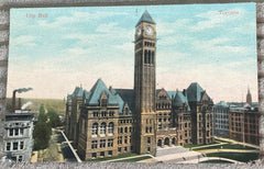 Toronto Antique Postcard, City Hall, Topography Cityscape, Milton Post Card Publisher 1910s