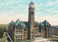 Toronto Antique Postcard, City Hall, Topography Cityscape, Milton Post Card Publisher 1910s