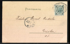 Art Nouveau Lady Postcard, Franked