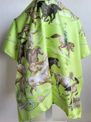 NOW SOLD Hermès Silk Scarf, Mustangs, Robert Dallet