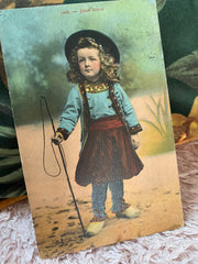 Breton Girl French Vintage Postcard, Quimper 2