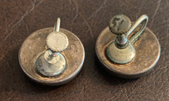 Art Deco 1930s Marbled Brown Lucite Earrings, Screw Back Vintage Jewellery