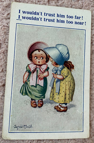 SOLD Inter Art Postcard, Romance Comic English Artist Donald McGill , Printed in Britain