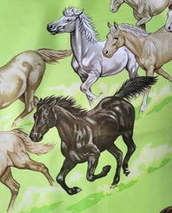 NOW SOLD Hermès Silk Scarf, Mustangs, Robert Dallet