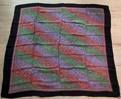 Paisley Silk Scarf, Pink Green Mauve, Indian Vintage Ladies Accessory