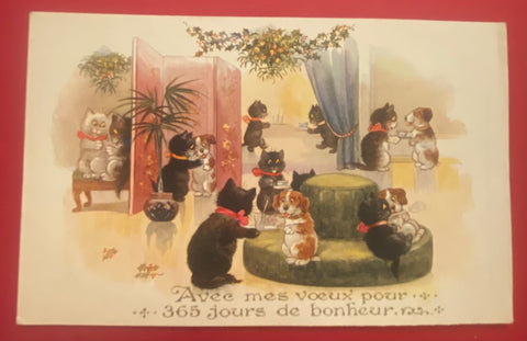 Black Cats Postcard 1930s Published by Inter Art for France