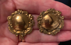 Gold Tone French Baroque Earrings Pierced Vintage Jewellery