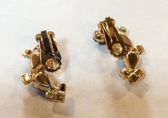 Black Glass Earrings, Ear Climbers