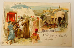 NOW SOLD Easter Postcard Antique 1904, Religious Jerusalem Bethlehem French