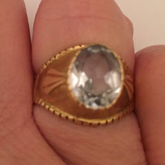 NOW SOLD Aquamarine Ring 18K Gold, European Gold, Etruscan, Byzantine, Victorian