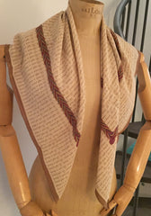 NOW SOLD Chanel Scarf, Silk, Brown with Cream, Made in Italy