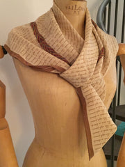 NOW SOLD Chanel Scarf, Silk, Brown with Cream, Made in Italy