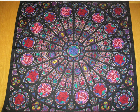 Beckford Silk Scarf 34 Inches, Stained Glass, Butterflies, Ladybirds, Roses, Mosaics, Vintage Accessorise