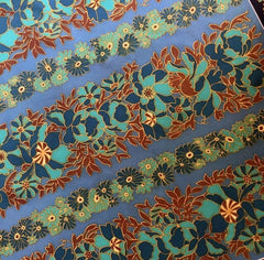 NOW SOLD Blue Green Floral  Silk Scarf, 29" Vintage Ladies Accessories