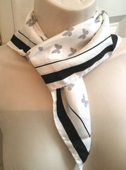 Neckerchief Silk Scarf,  Signed Max Mara, Vintage Fabric