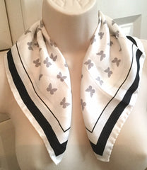 Neckerchief Silk Scarf,  Signed Max Mara, Vintage Fabric