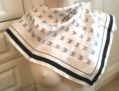 Neckerchief Silk Scarf,  Signed Max Mara, Vintage Fabric