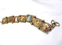 Egyptian Revival Bracelet, Enamel, 1920s Art Deco Jewellery