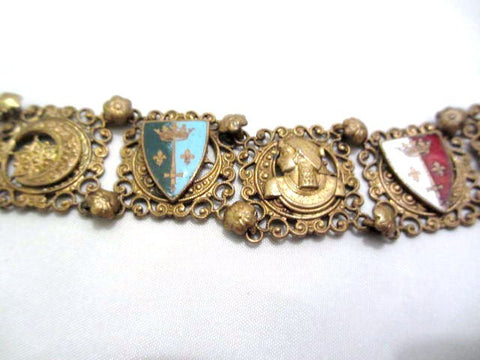Egyptian Revival Bracelet, Enamel, 1920s Art Deco Jewellery